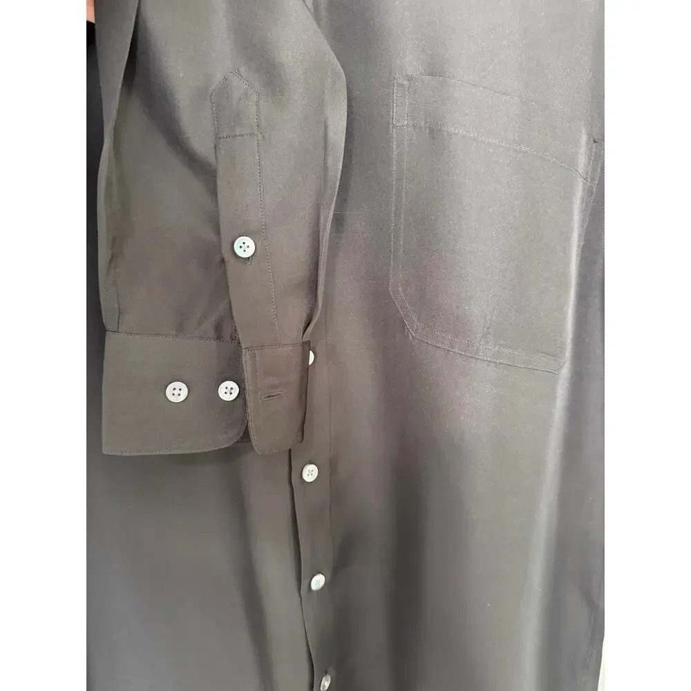 J. PETERMAN Men's JG John Garfield Silk Shirt in Black